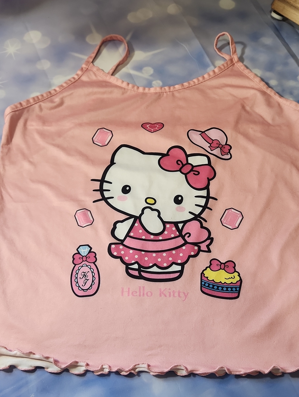 Hello Kitty Pink and White Graphic Tank Top